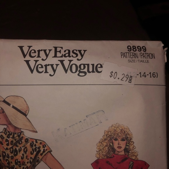 Vintage Very Easy Vogue 9896 size 14-16 stylish dress pattern . I love vogue. - Picture 4 of 5